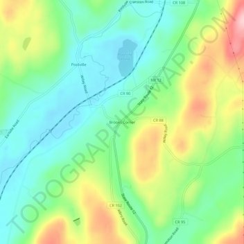 Brooks Corner topographic map, elevation, terrain