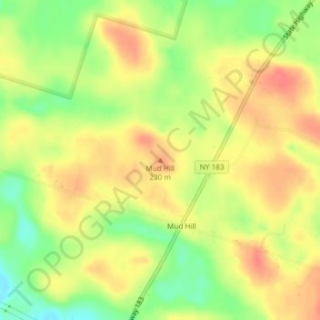 Mud Hill topographic map, elevation, terrain