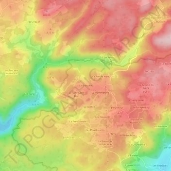La Breuche topographic map, elevation, terrain