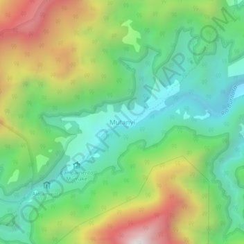 Mutanyi topographic map, elevation, terrain