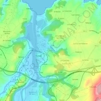 Las Calellas topographic map, elevation, terrain