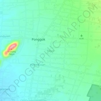 Pojok topographic map, elevation, terrain