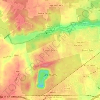 Chestnut Gardens topographic map, elevation, terrain