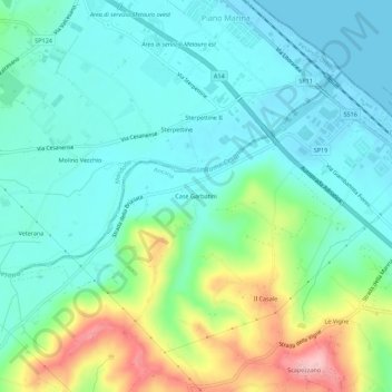 Case Garbatini topographic map, elevation, terrain