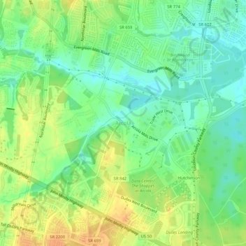 Arcola topographic map, elevation, terrain
