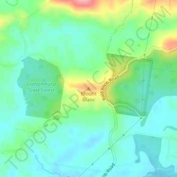 Mount Blanc topographic map, elevation, terrain