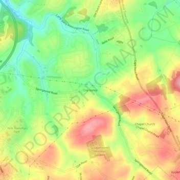 Ore Valley topographic map, elevation, terrain