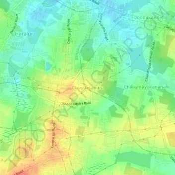 Choodasandra topographic map, elevation, terrain