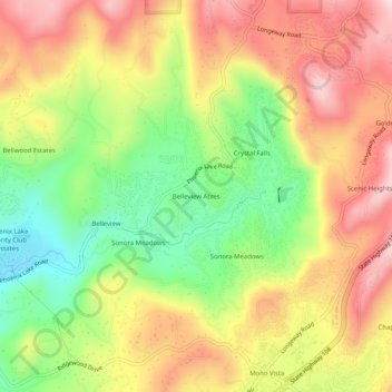 Belleview Acres topographic map, elevation, terrain