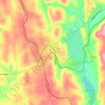 Tate topographic map, elevation, terrain