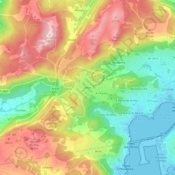 Balón topographic map, elevation, terrain