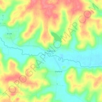 Glass Rock topographic map, elevation, terrain