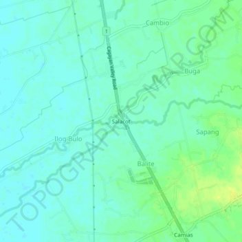 Salacot topographic map, elevation, terrain