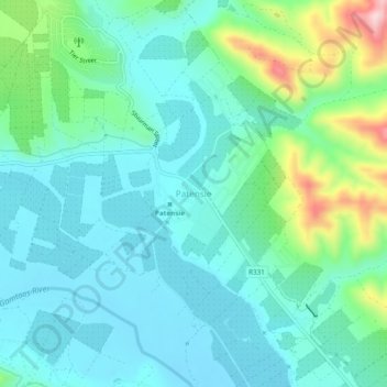 Patensie topographic map, elevation, terrain