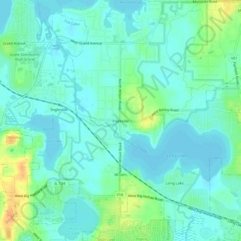 Ingleside topographic map, elevation, terrain