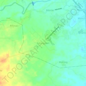 Calasgasan topographic map, elevation, terrain