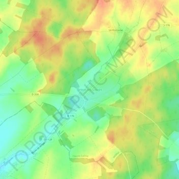 Broye-les-Loups topographic map, elevation, terrain