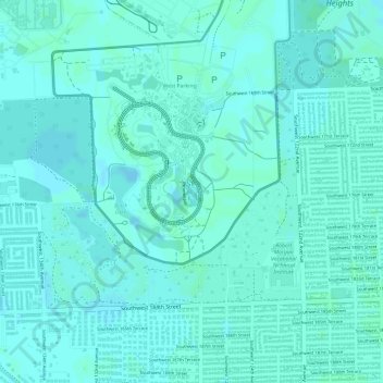 Amazon Forest topographic map, elevation, terrain