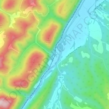 Sector topographic map, elevation, terrain