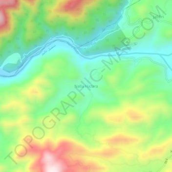 Nalla Hazara topographic map, elevation, terrain