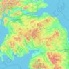 Southern Uplands topographic map, elevation, terrain