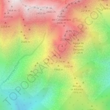 El Durazno topographic map, elevation, terrain