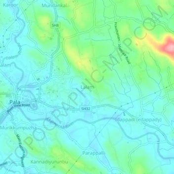 Lalam topographic map, elevation, terrain