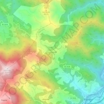 San Miguel topographic map, elevation, terrain