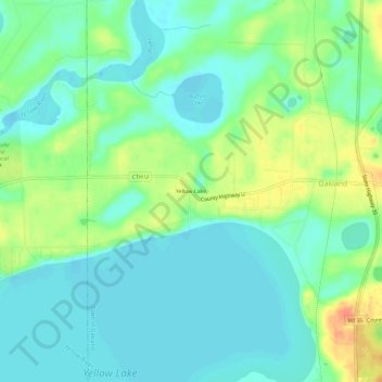 Yellow Lake topographic map, elevation, terrain