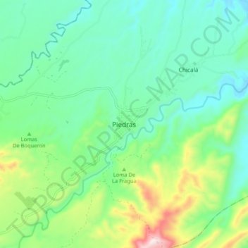 Piedras topographic map, elevation, terrain