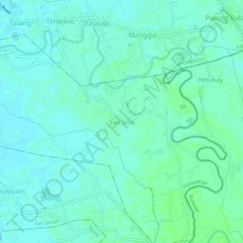 San Jose topographic map, elevation, terrain