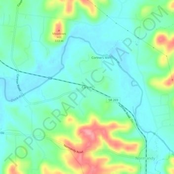 Cortner topographic map, elevation, terrain