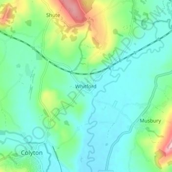 Whitford topographic map, elevation, terrain