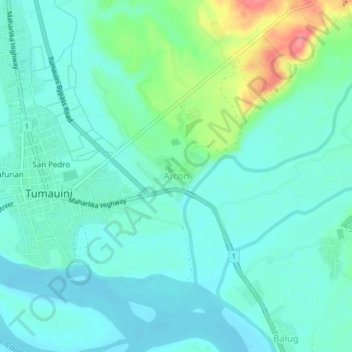 Arcon topographic map, elevation, terrain
