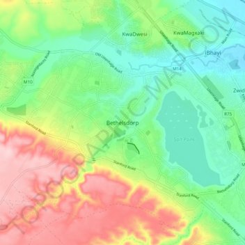 Bethelsdorp topographic map, elevation, terrain