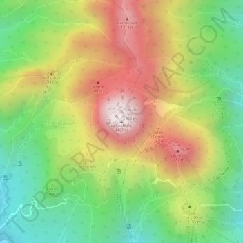 La Soufrière topographic map, elevation, terrain