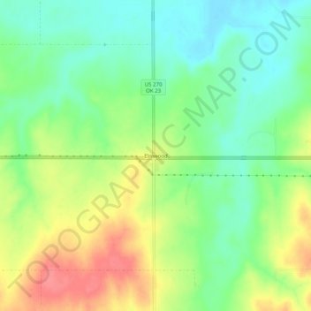 Elmwood topographic map, elevation, terrain