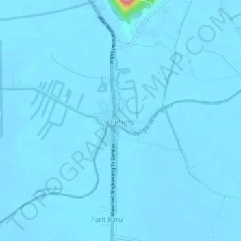 Jelutung topographic map, elevation, terrain
