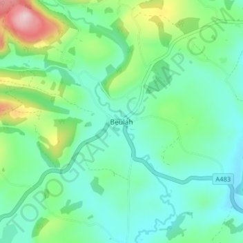Beulah topographic map, elevation, terrain