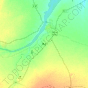 Muli topographic map, elevation, terrain