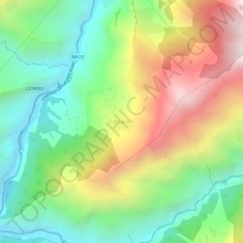 Khare topographic map, elevation, terrain