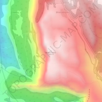 Bhimashankar topographic map, elevation, terrain