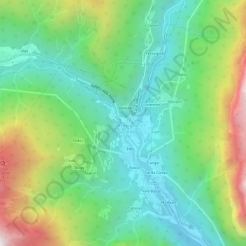 I Coi topographic map, elevation, terrain