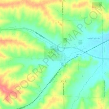 Juda topographic map, elevation, terrain