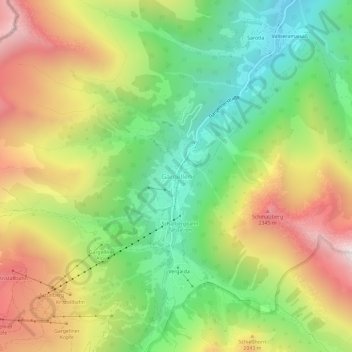 Gargellen topographic map, elevation, terrain