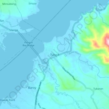 Tubod topographic map, elevation, terrain