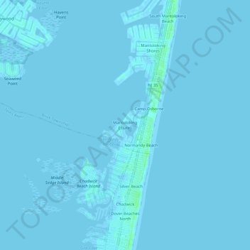 Mantoloking Estates topographic map, elevation, terrain