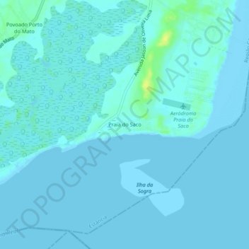 Praia do Saco topographic map, elevation, terrain