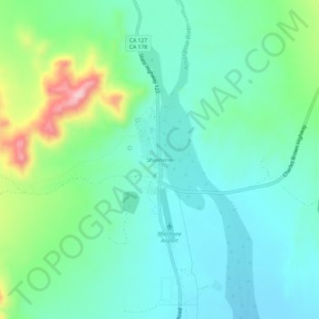Shoshone topographic map, elevation, terrain