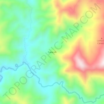 Caracoli topographic map, elevation, terrain